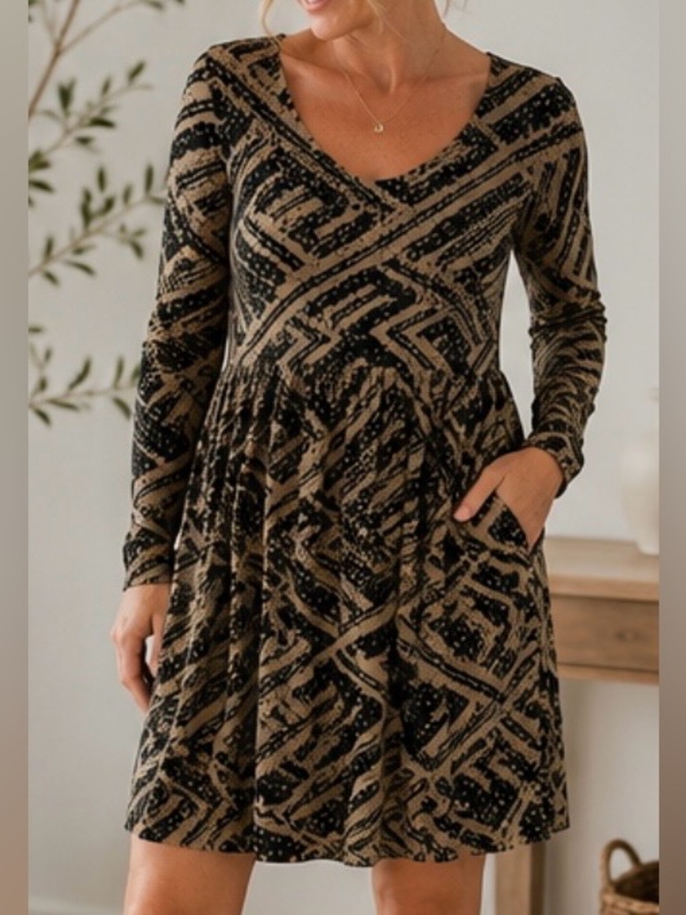 Peruvian Connection Pima Cotton Printed Swing Dress NWOT Medium